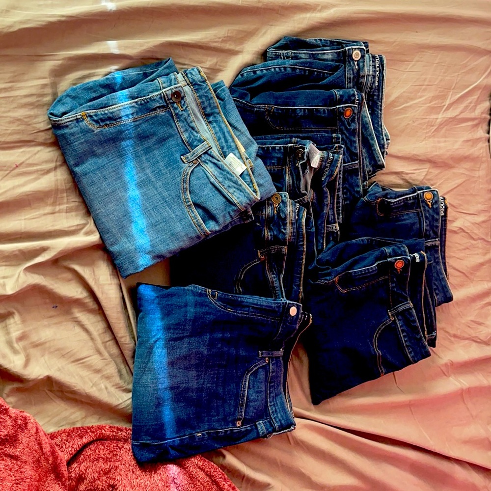 Jean lot. 8 pairs. Dark wash mostly